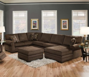50610 Tenner Sectional Sofa in Deluxe Beluga Fabric by Acme