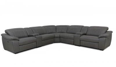 Haven Power Motion Sectional Sofa Dark Gray by Beverly Hills