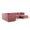 Sanguine Sectional Sofa in Dusty Rose Velvet by Modway