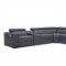 Picasso Power Motion Sectional Sofa in Blue Grey Leather by J&M