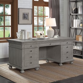 Gustave Executive Desk OF00201 in Gray Oak by Acme [AMOD-OF00201 Gustave Gray Oak]