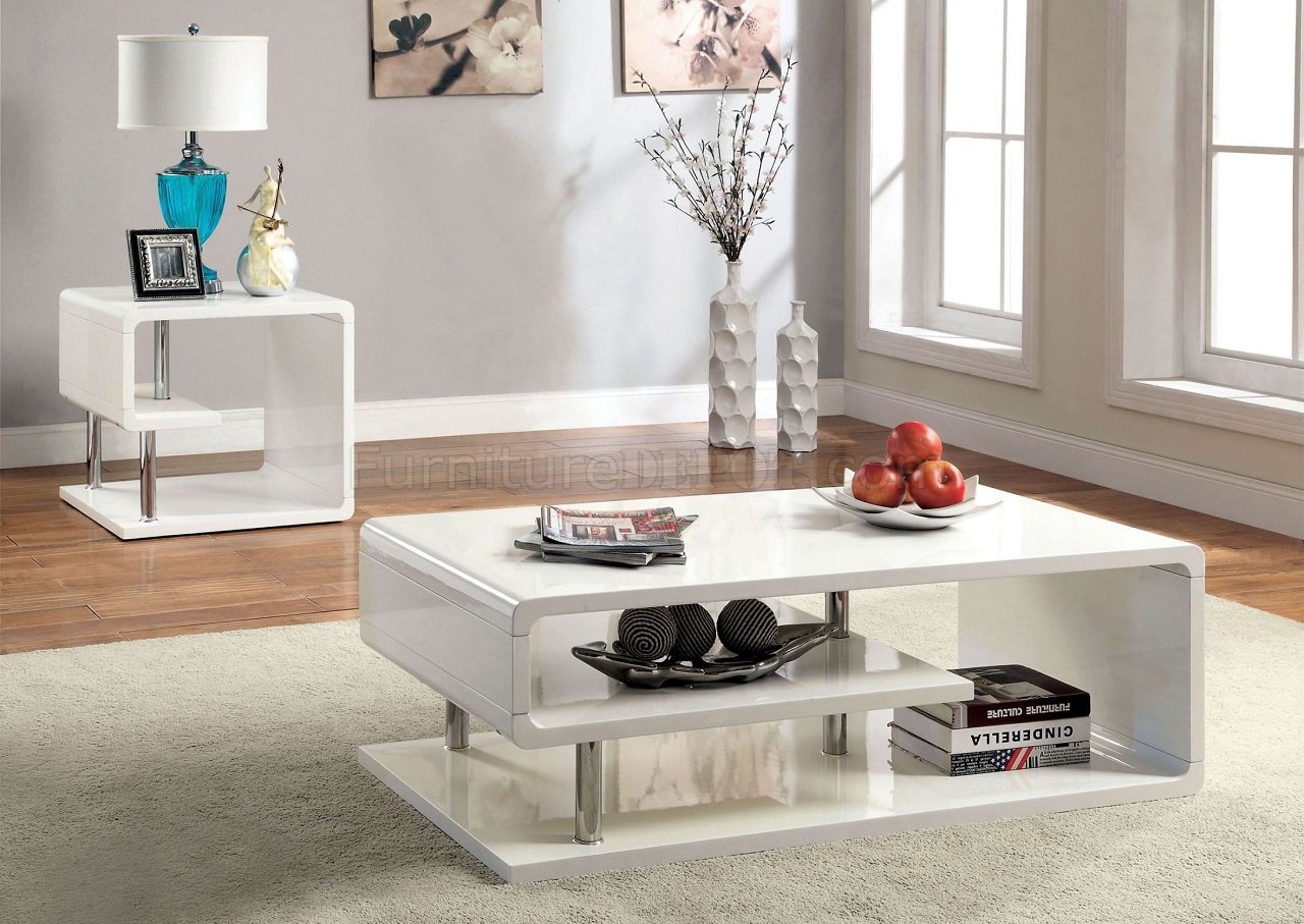 Ninove I Coffee Table 2 End Tables Set Cm4057 In White
