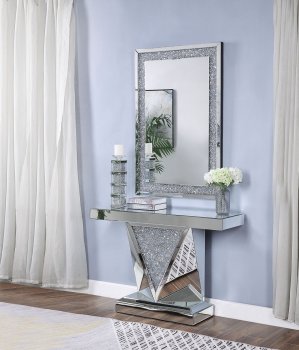 Noralie Console Table w/Mirror Set 90448 in Mirror by Acme [AMCT-90448-Noralie]