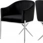 Xavier Dining Chair 762 Set of 2 Black Velvet Fabric by Meridian