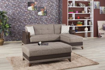 Almira Comet Brown Sectional Sofa in Fabric by Casamode [CMSS-Almira Comet Brown]