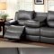 Sarles Reclining Sofa CM6326 in Gray Leatherette w/Options