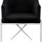 Xavier Dining Chair 762 Set of 2 Black Velvet Fabric by Meridian