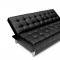 Black or Ivory Bonded Leather Sleeper Sofa