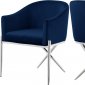 Xavier Dining Chair 762 Set of 2 Navy Velvet Fabric by Meridian