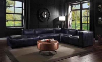 Birdie Modular Sectional Sofa 56595 Vintage Blue Leather by Acme [AMSS-56595 Birdie]