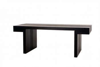 Dark Walnut Modern Rectangle Dining Table w/Hand Carved Detail [DSDS-D0730]