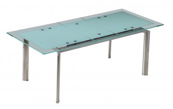Jack Extendable Dining Table w/Glass Top by Whiteline Imports [WLDS-Jack]