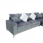 LCL-019 Sectional Sofa in Gray Velvet
