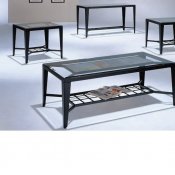 Black Finish Modern 3 Pc Coffee Table Set w/Optional Sofa Table