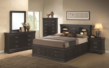 Louis Philippe 201079 Bedroom in Black by Coaster w/Options [CRBS-201079 Louis Philippe]