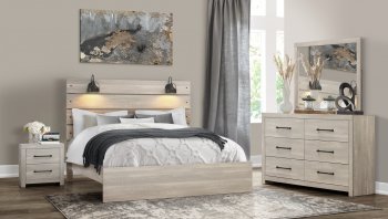 Linwood Bedroom Set 5Pc in White Wash by Global w/Options [GFBS-Linwood White Wash]
