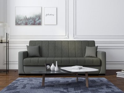 Gulf Sofa Bed & Loveseat Set in Gray Fabric