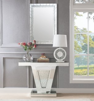 Nysa Console Table & Mirror Set 90064 in Mirror by Acme
