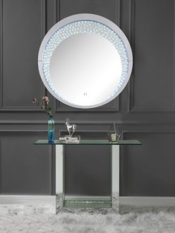 Nysa Console Table & Mirror Set 90495 in Mirror by Acme