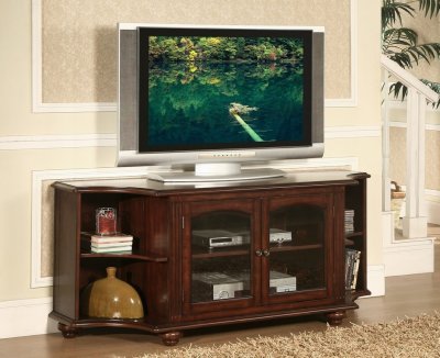 Piedmont TV Stand 8059 in Brown Cherry by Homelegance