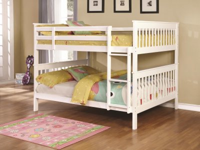 Chapman 460360 Full over Full Bunk Bed in White by Coaster