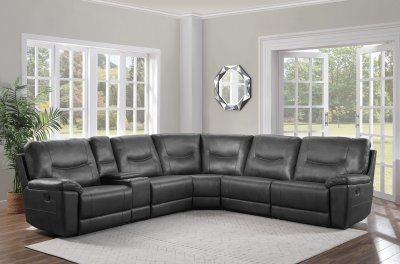 Columbus Motion Sectional Sofa 8490GRY-6LRRR by Homelegance