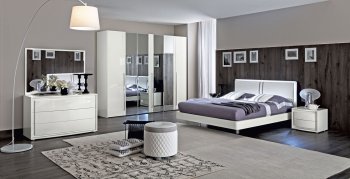 Dama Bianca Bedroom by ESF in White w/Optional Case Goods [EFBS-Dama Bianca]