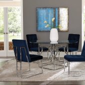 Starlight Dining Room Set 5Pc 192561 in Chrome by Coaster