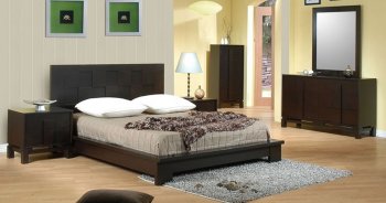 Chicago Contemporary Bedroom W/Dark Cappuccino Finish [AHUBS-Chicago]