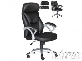 Black Leatherette Lexia Modern Home Office Chair By Acme [AMOC-92019]