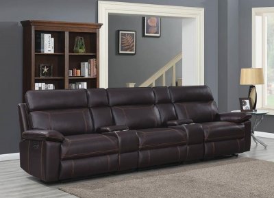Albany 3-Seater Home Theater 603291PPT in Dark Brown by Coaster
