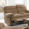 Light Brown Microfiber Modern Reclining Sofa