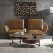 Narech Swivel Sofa 55065 in Nutmeg Top Grain Leather by Acme