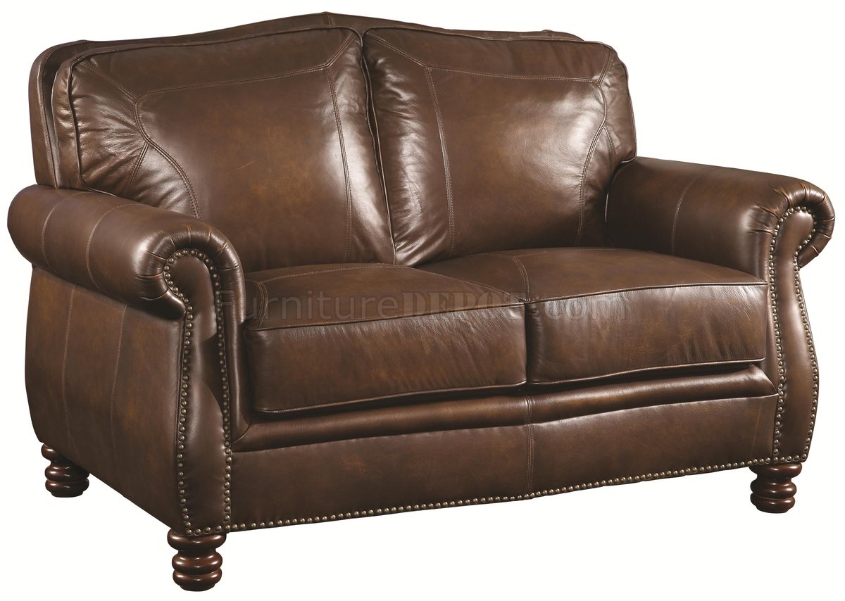 coaster brown leather sofa