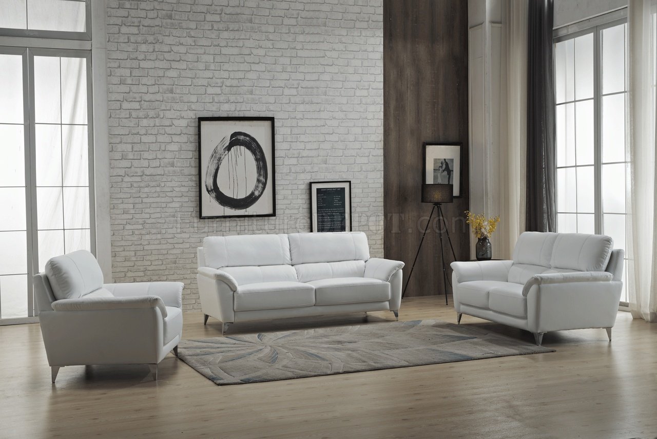 406 Sofa in White Half Leather by ESF w/Options - Click Image to Close