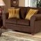 Chocolate Fabric Elegant Living Room Sofa & Loveseat Set