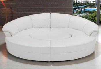 2276 Circle Sectional Sofa in White Bonded Leather by VIG [VGSS-2276 Circle White]