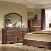 Rich Brown Cherry Classic Sleigh Bed