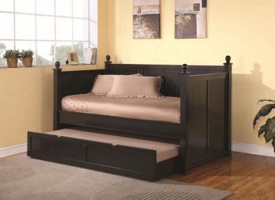300027 Trundle Bed by Coaster in Satin Black