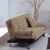 Two-Tone Beige Ornamental Fabric Living Room Set