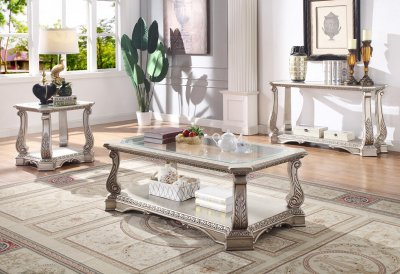 Northville Coffee Table Set 86930 in Antique Silver by Acme