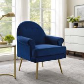 Revive Accent Chair in Navy Velvet Fabric by Modway