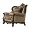 Latisha Chair 52117 in Tan Pattern Fabric & Antique Oak by Acme