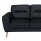 U6007 Sofa & Loveseat Set in Black Leather by Global w/Options