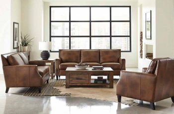 Leaton Sofa 509441 Brown Leather by Coaster w/Options [CRS-509441 Leaton]