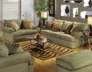 Olive Fabric Modern Couch & Loveseat Set w/Optional Items [JFS-4312 Welborn]