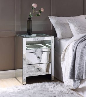 Malish Accent Table 97685 in Mirrored by Acme