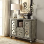 Velika Console 90282 in Weathered Gray & Mirror by Acme