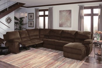 Dark Chocalate Micro Suede Contemporary Reclining Sectional Sofa [HLSS-U707]