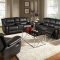 Lee Motion Sofa 601061 in Black by Coaster w/Options